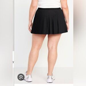 Old Navy Extra High Waisted StrechTech Micro Pleated Skort Woman 2X Black Tennis